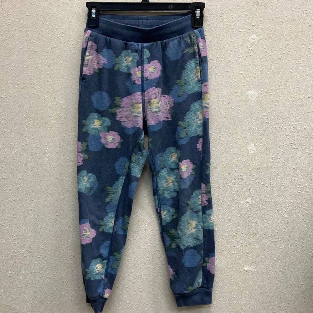 Tea girls floral print tapered joggers with pockets size 10 Cozycore Lounge #100